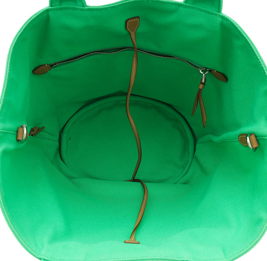 Prada Green Logo Canapa Tote Bag