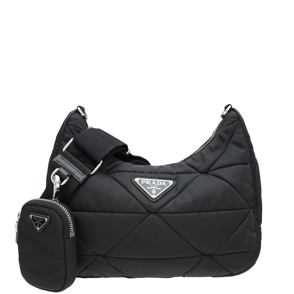 Prada Nero Padded Re-Nylon Tessuto Quilted Shoulder Bag-Prada-THE CLOSET