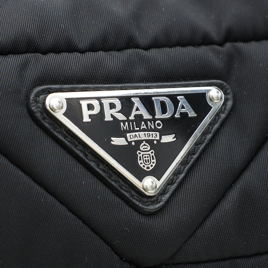 Prada Nero Padded Re-Nylon Tessuto Quilted Shoulder Bag