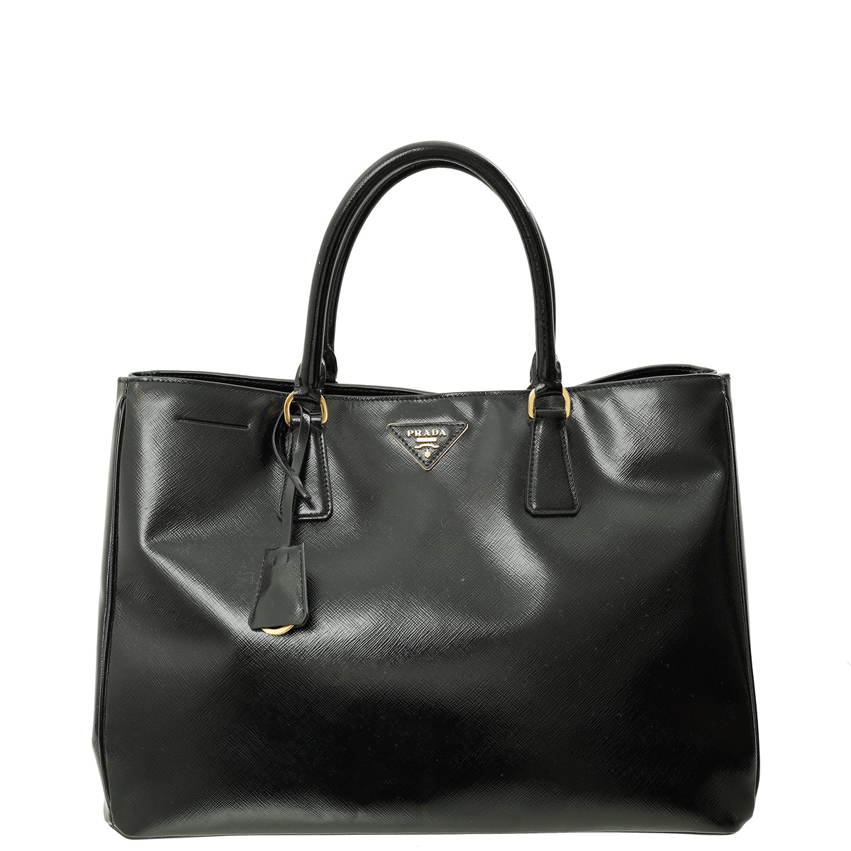 Prada Black Vernice Gardener's Large Tote Bag-Prada-THE CLOSET