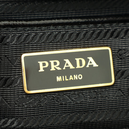 Prada Black Vernice Gardener's Large Tote Bag