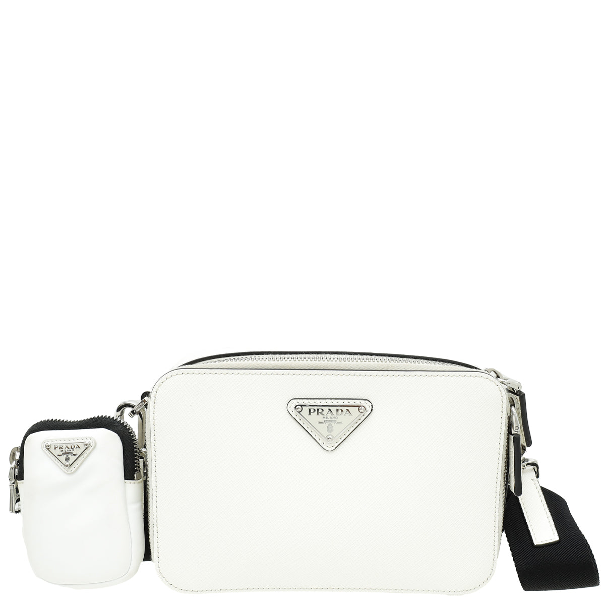 Prada White Brique Re-Nylon Men Bag