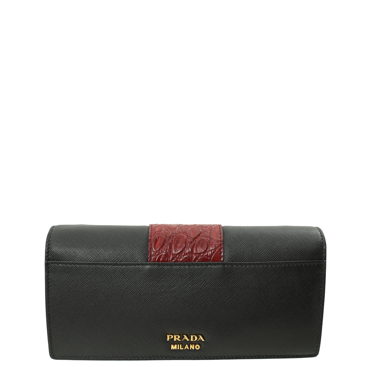 Prada Bicolor Crocodile Touch Chain Wallet-Prada-THE CLOSET