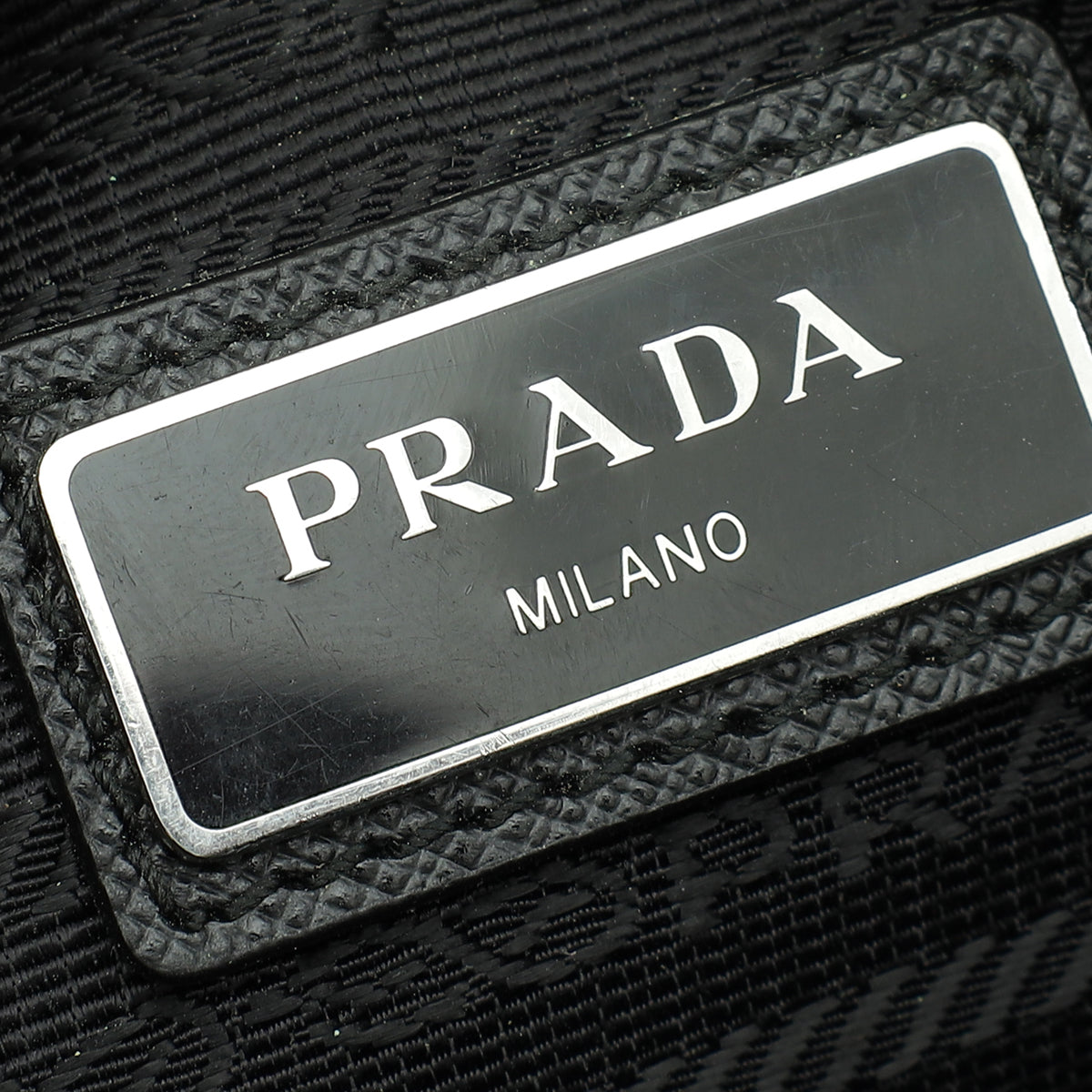 Prada Black Patch Logo Clutch