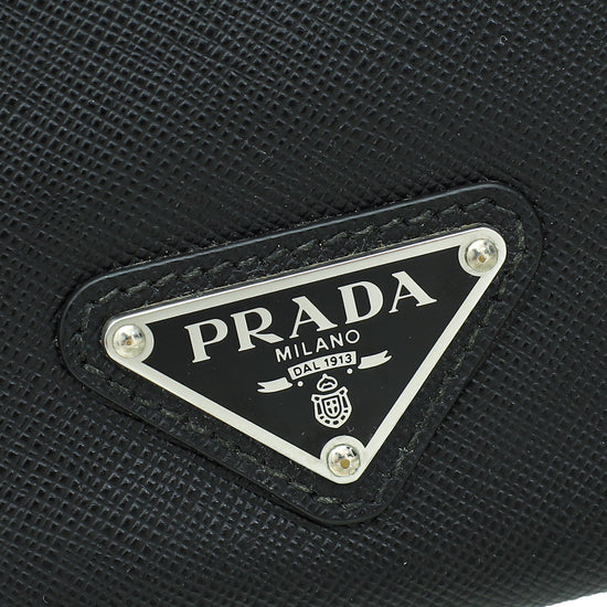 Prada Black Patch Logo Clutch