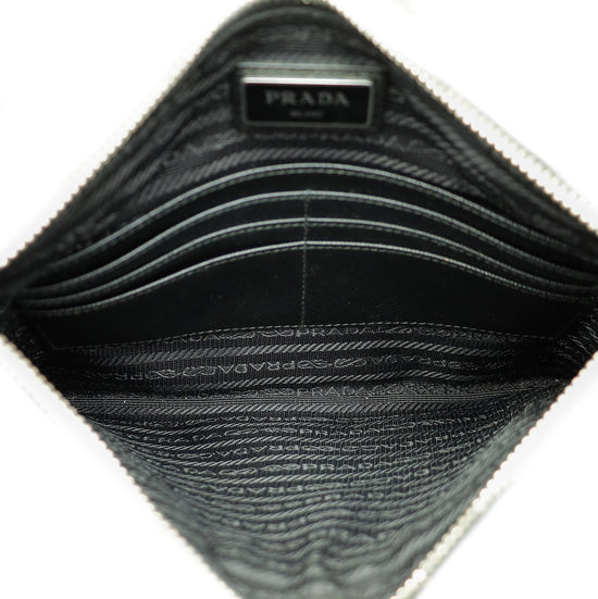 Prada Black Patch Logo Clutch