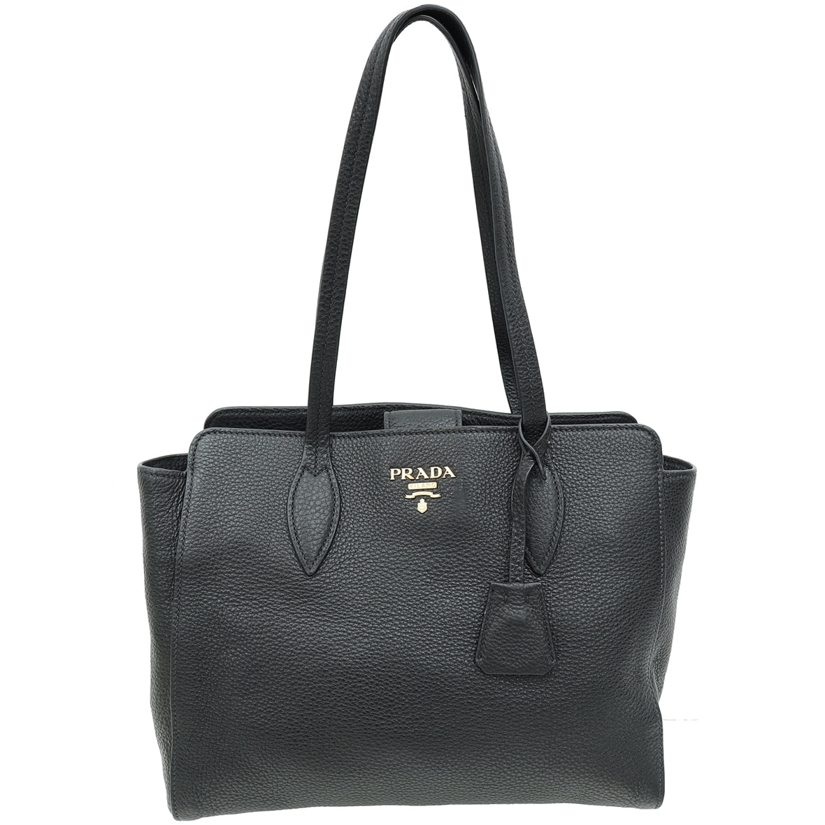 Prada Black Vitello Phenix Tote Bag-Prada-THE CLOSET