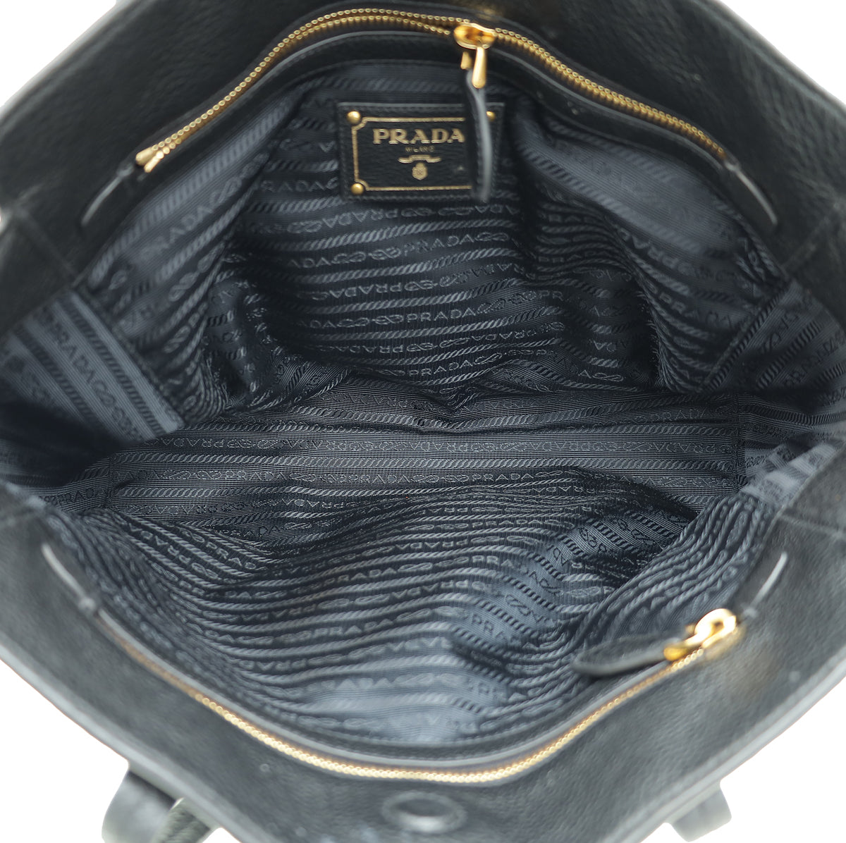 Prada Black Vitello Phenix Tote Bag