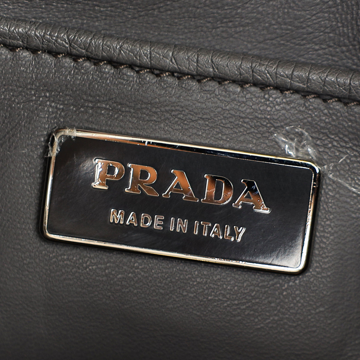 Prada Gray Ostrich Vertical Tote Bag