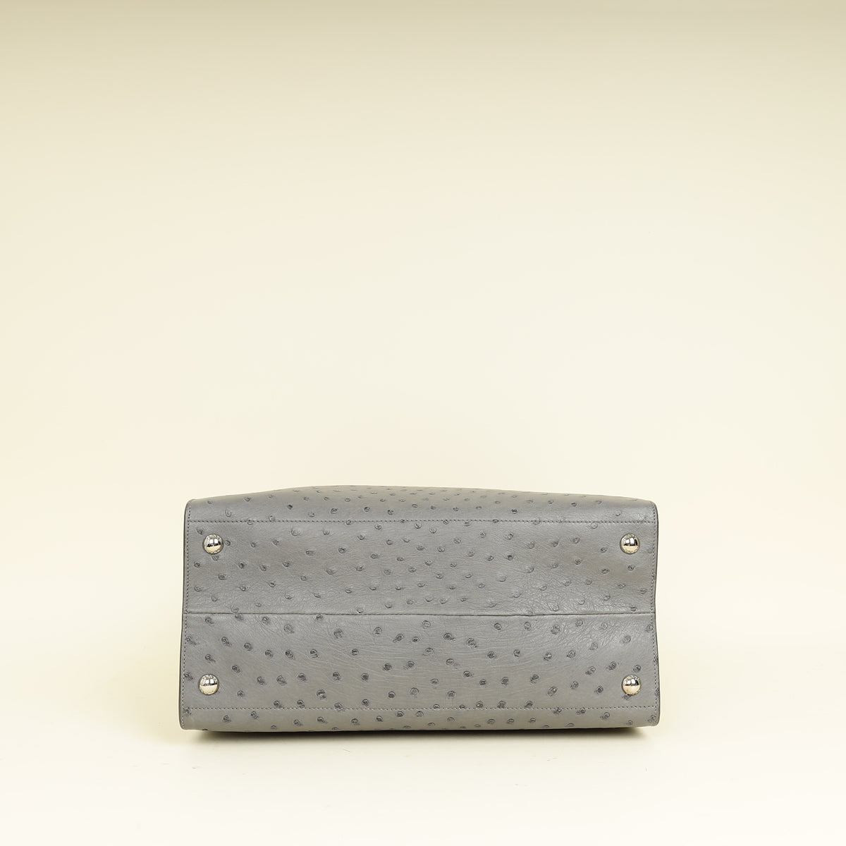 Prada Gray Ostrich Vertical Tote Bag