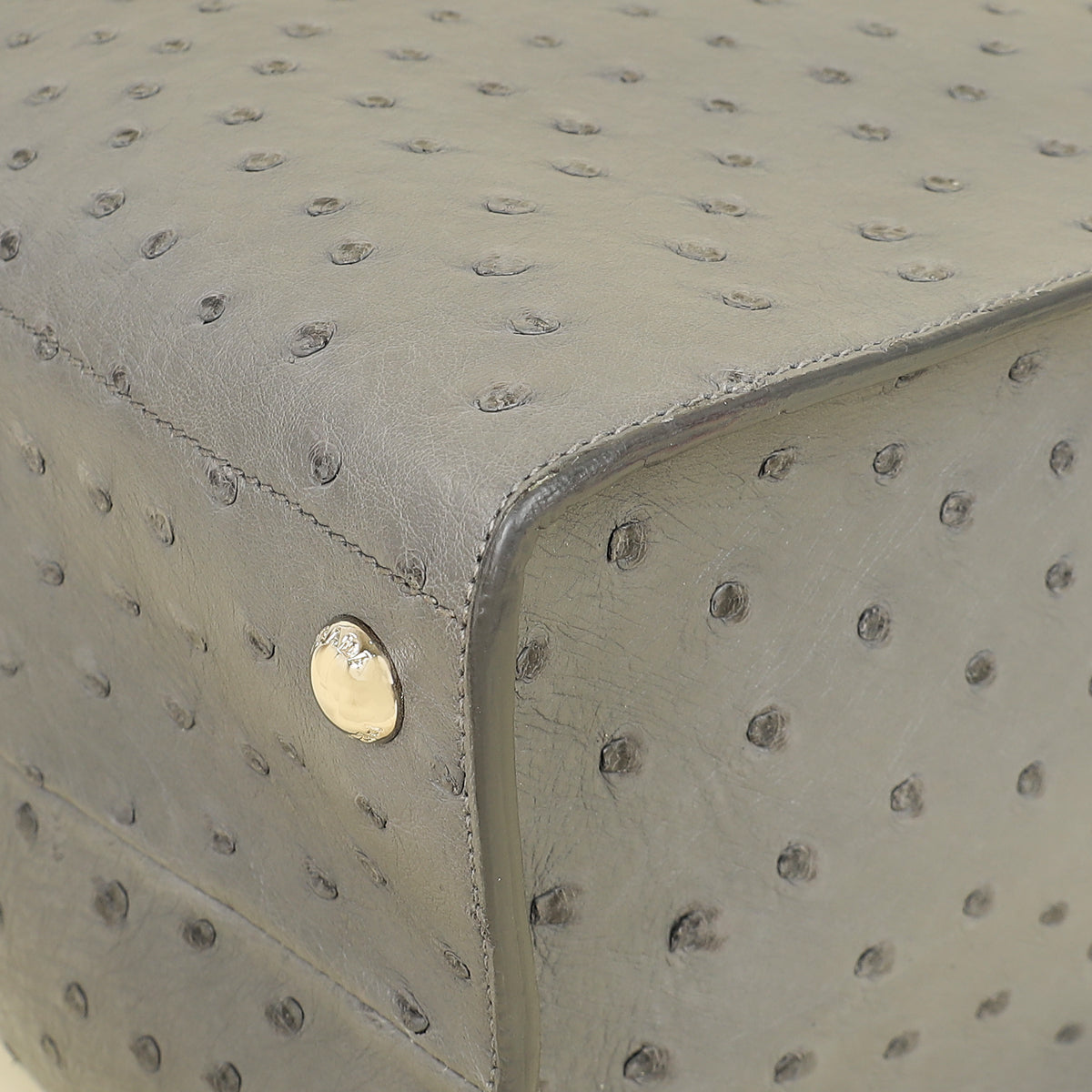 Prada Gray Ostrich Vertical Tote Bag