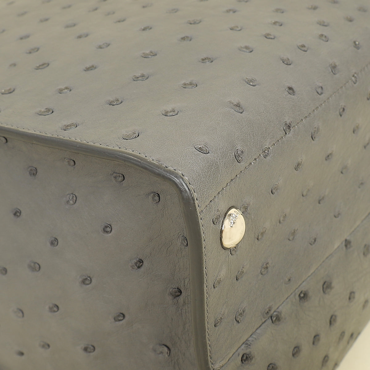 Prada Gray Ostrich Vertical Tote Bag