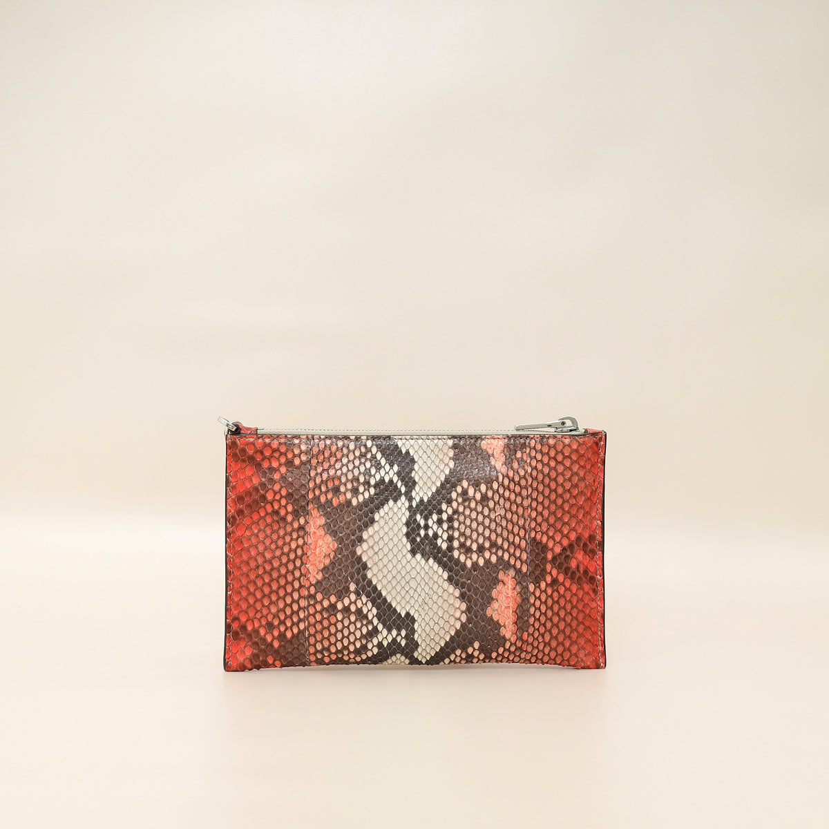 Prada Bicolor Python Slim Zip Wristlet Pouch