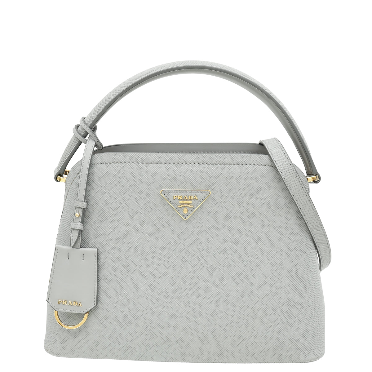 Prada Gray Cuir Matinée Bag-Prada-THE CLOSET