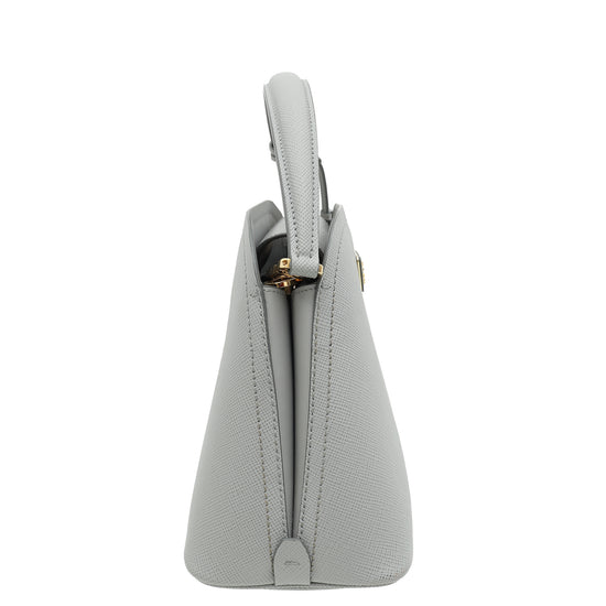 Prada Gray Cuir Matinée Bag