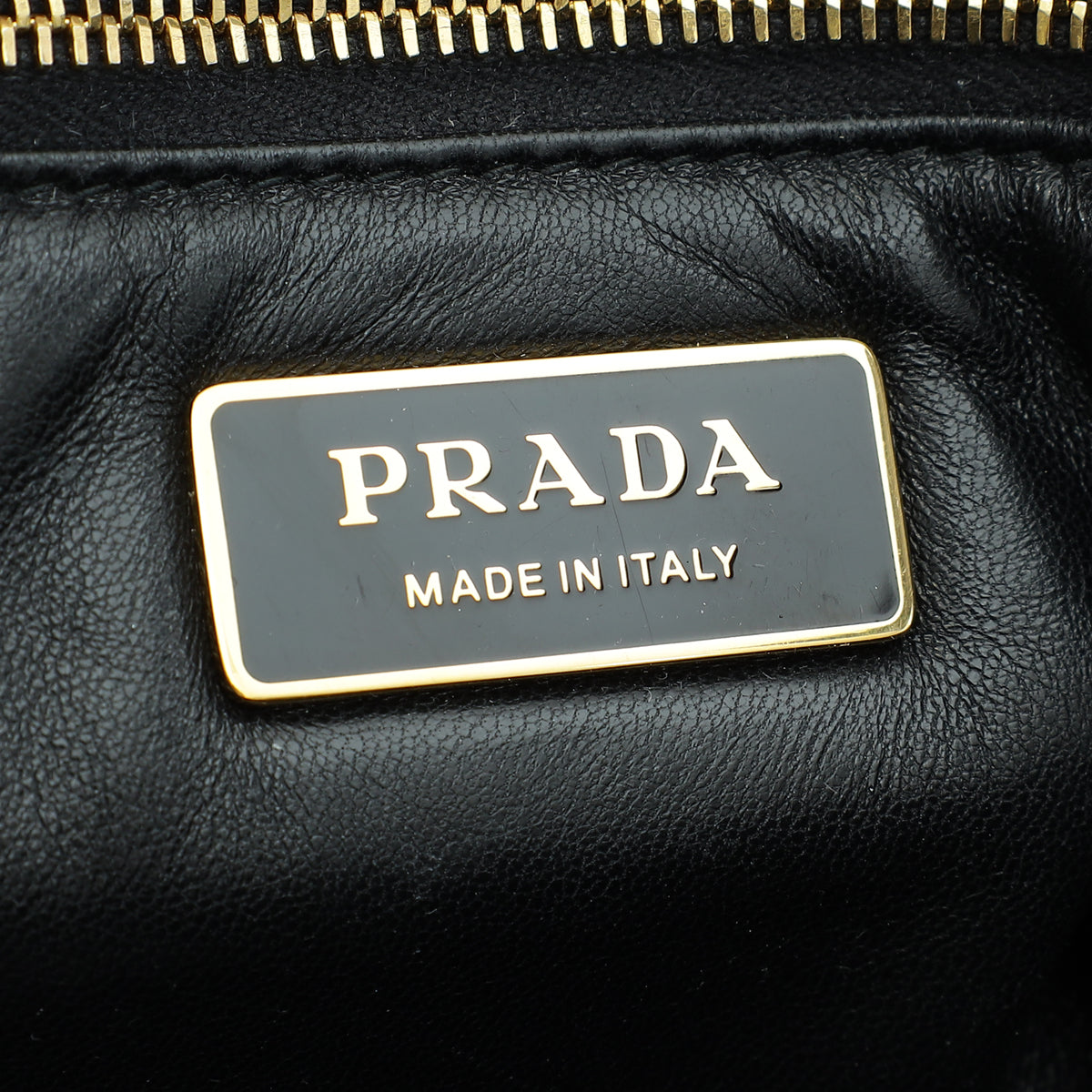 Prada Black Soft Padded Logo Embossed Triangle Quilted Shoulder Bag