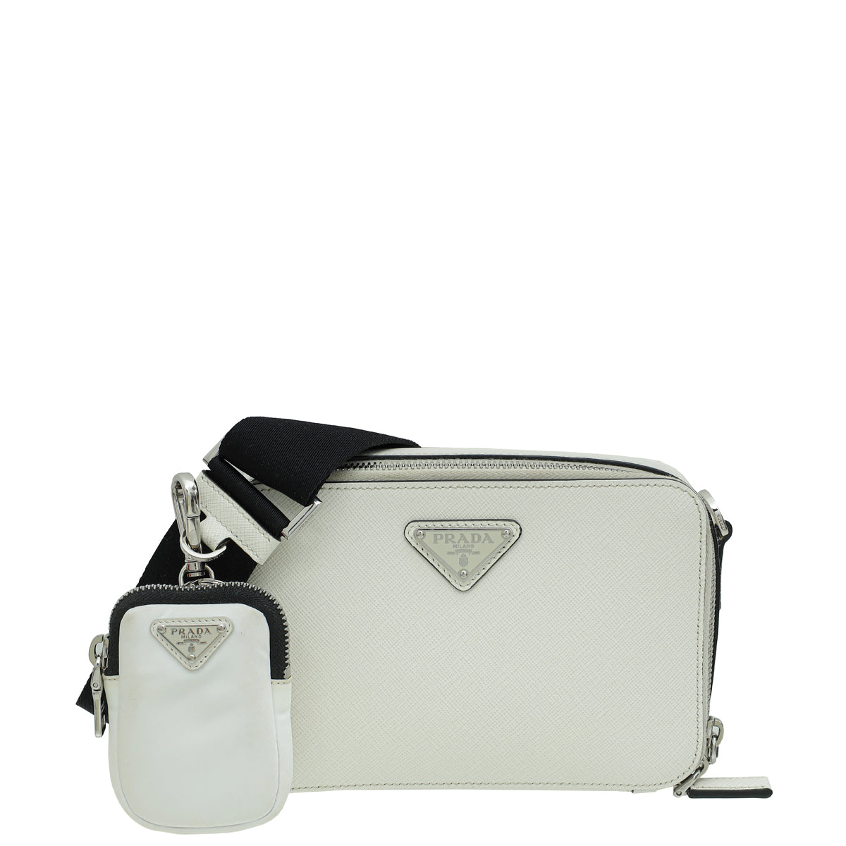 Prada White Brique Re-Nylon Men Bag