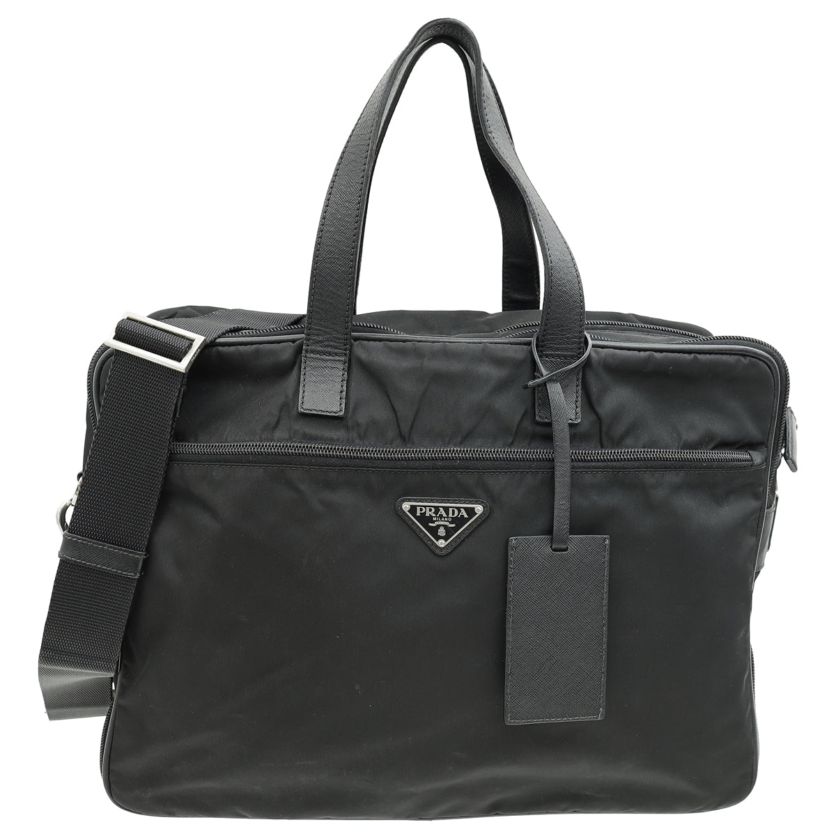 Prada Black Tessuto Nylon Briefcase-Prada-THE CLOSET