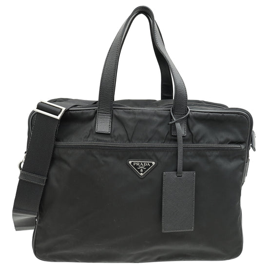 Prada Black Tessuto Nylon Briefcase