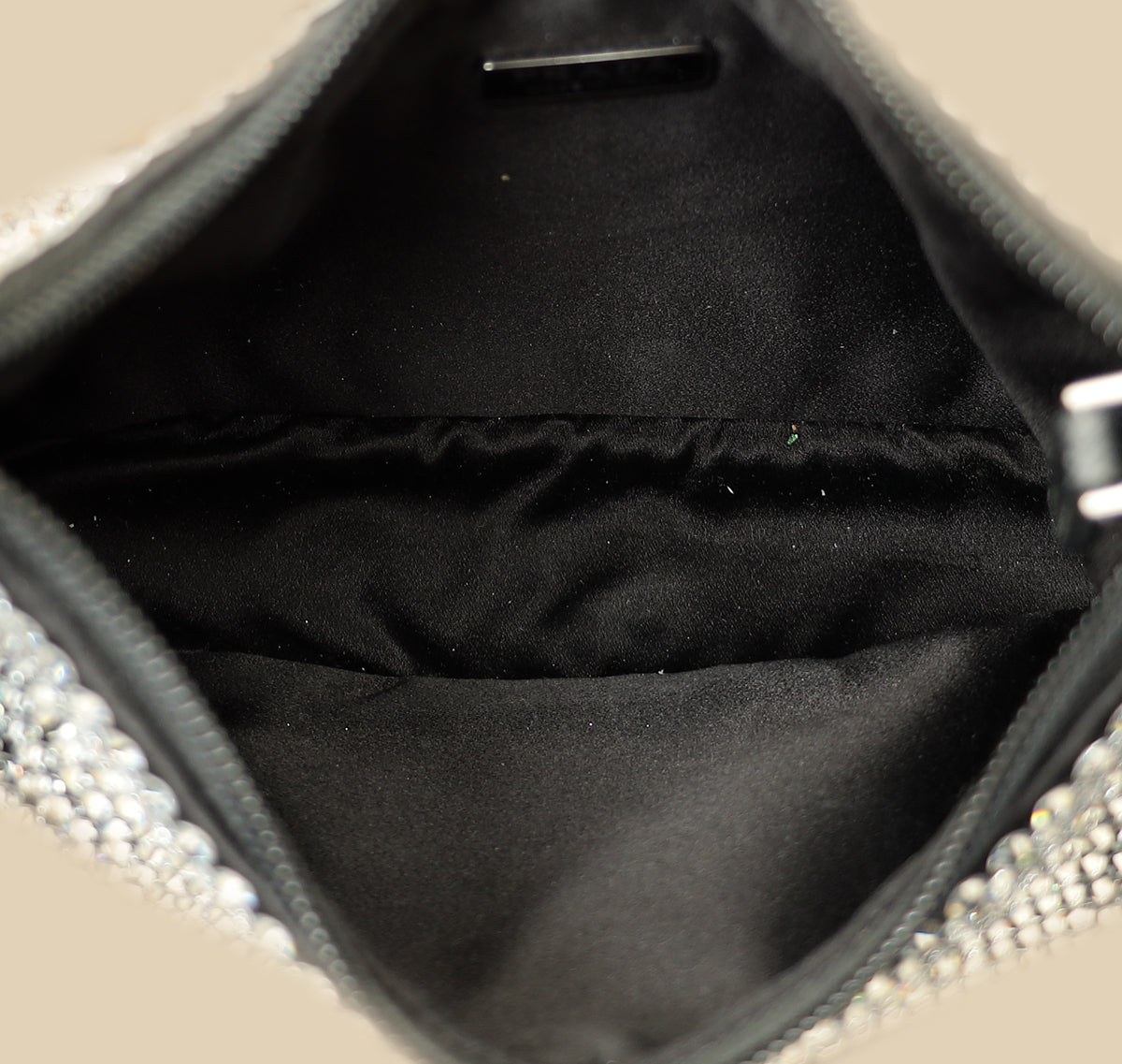 Prada Black Crystal-Embellished Satin Re-Edition 2000 Mini Bag-Prada-THE CLOSET