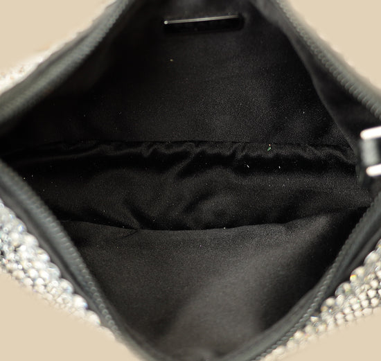 Prada Black Crystal-Embellished Satin Re-Edition 2000 Mini Bag-Prada-THE CLOSET