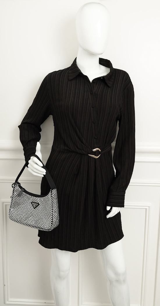 Prada Black Crystal-Embellished Satin Re-Edition 2000 Mini Bag-Prada-THE CLOSET