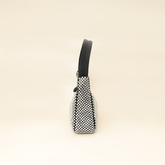 Prada Black Crystal-Embellished Satin Re-Edition 2000 Mini Bag-Prada-THE CLOSET