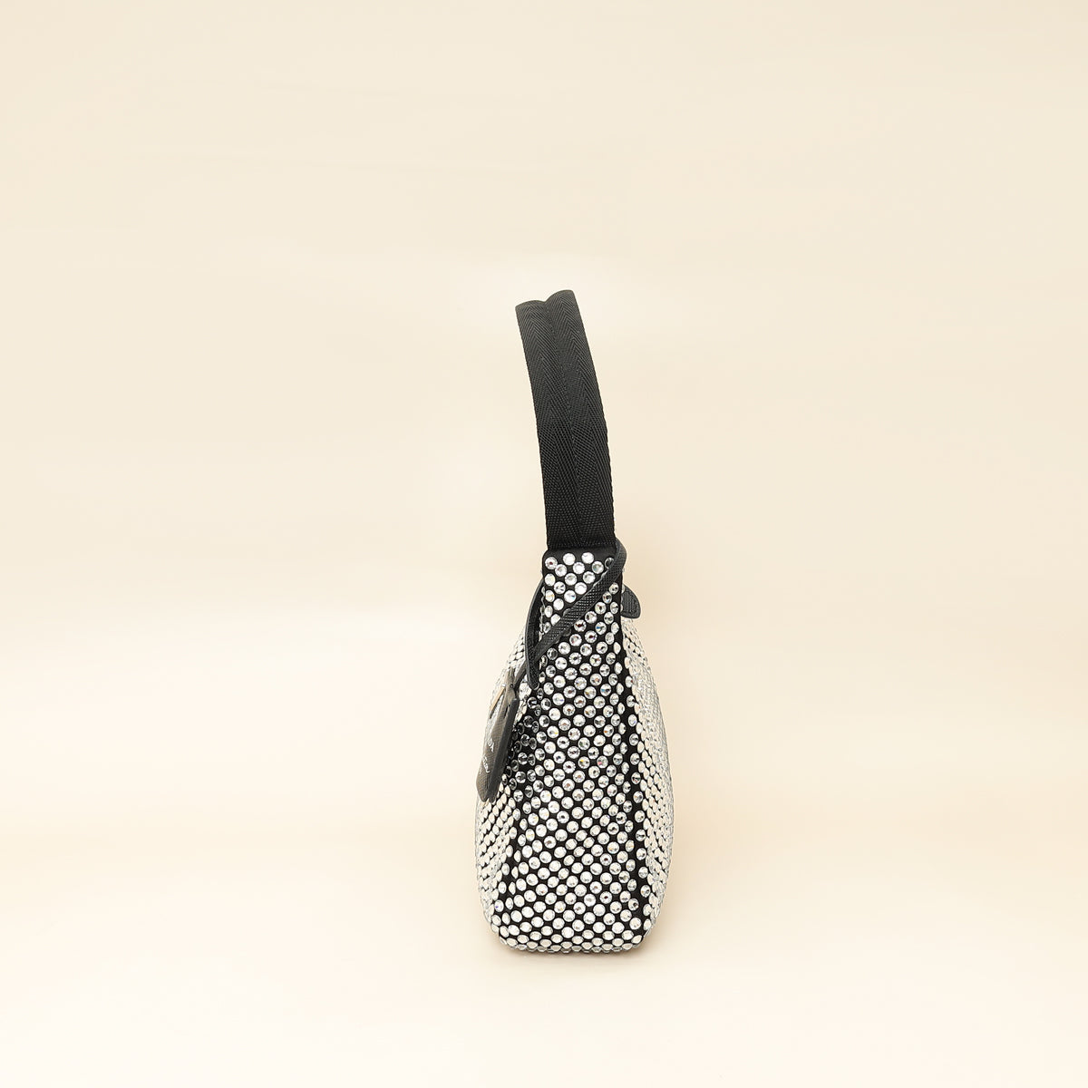 Prada Black Crystal-Embellished Satin Re-Edition 2000 Mini Bag-Prada-THE CLOSET