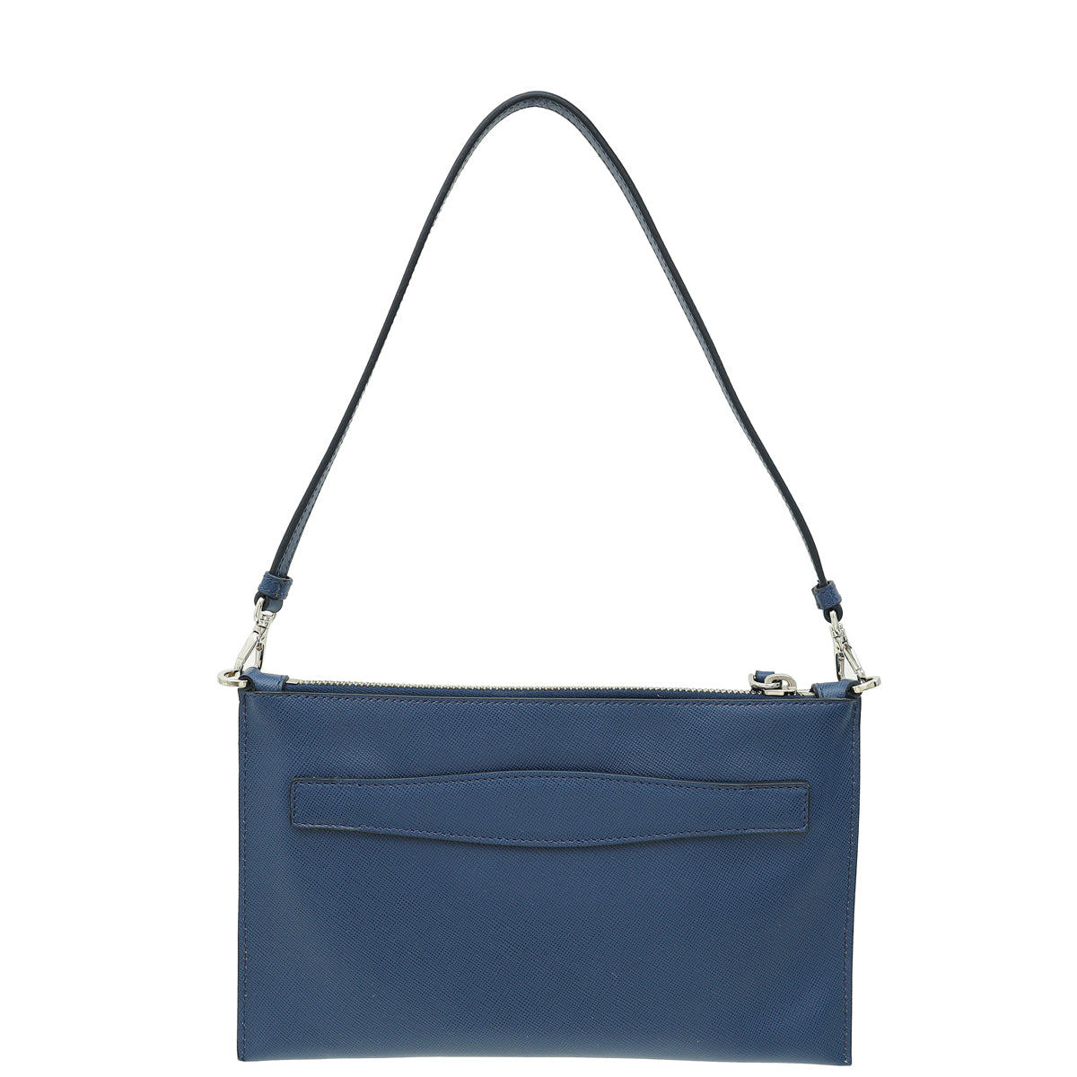 Prada Navy Blue Lux Push Lock Clutch Strap-Prada-THE CLOSET