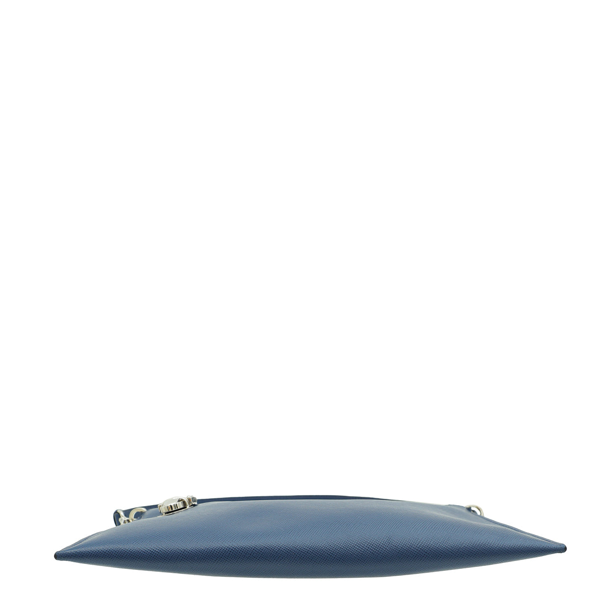 Prada Navy Blue Lux Push Lock Clutch Strap