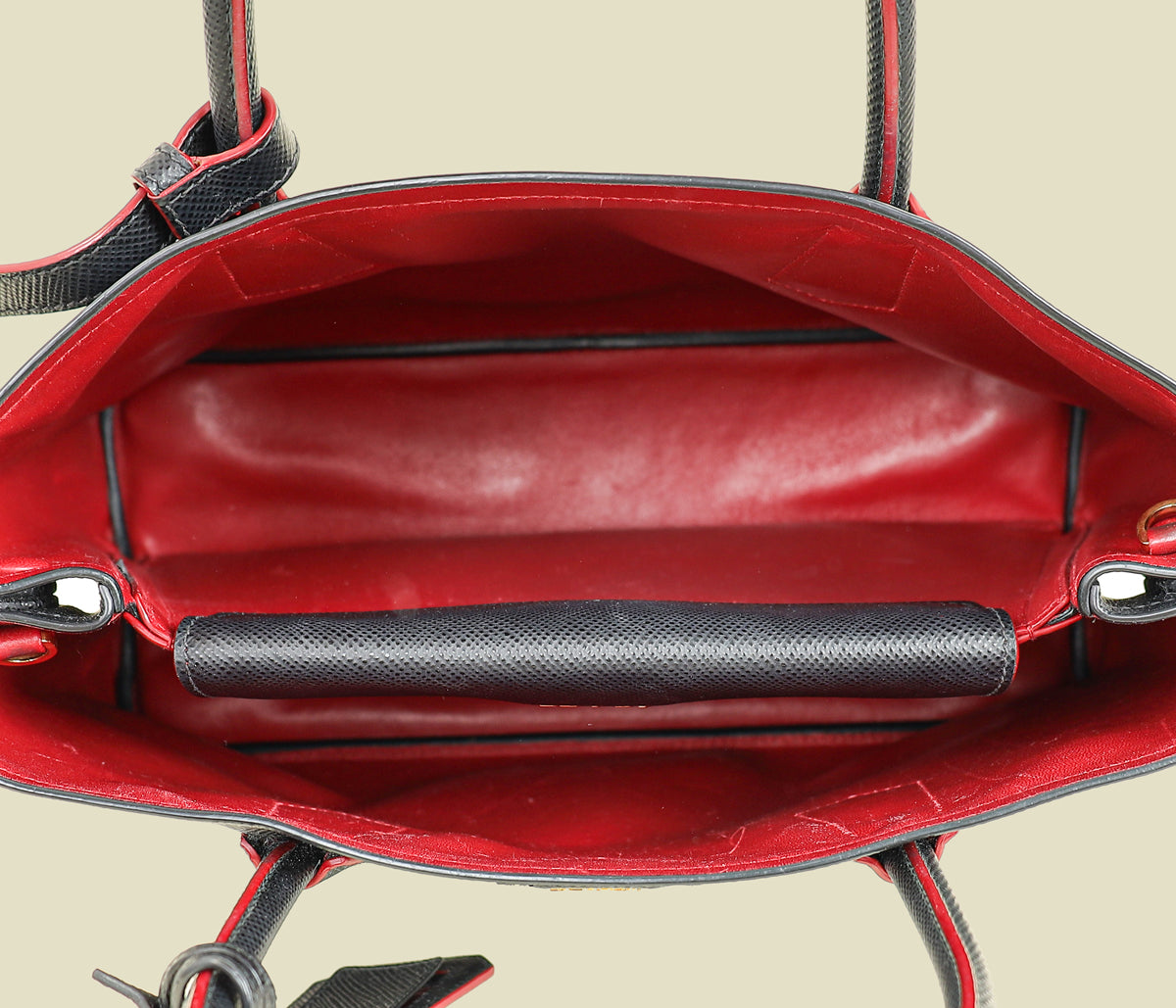 Prada Black Cuir Medium Double Tote Bag