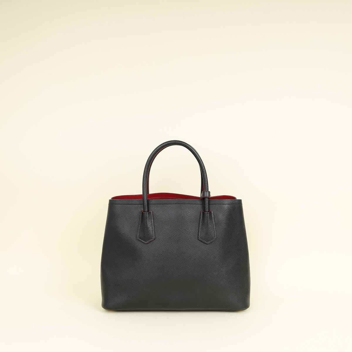 Prada Black Cuir Medium Double Tote Bag