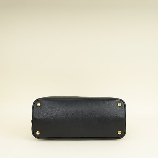 Prada Black Cuir Medium Double Tote Bag