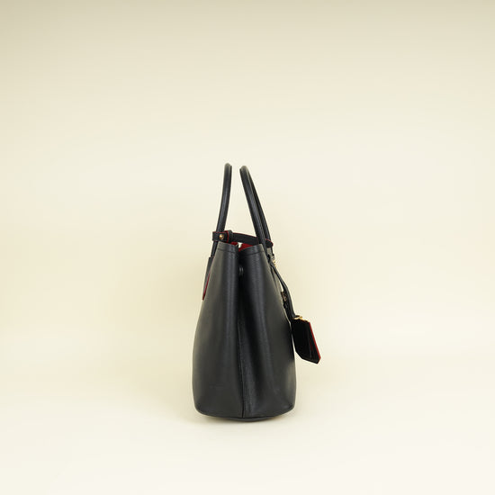Prada Black Cuir Medium Double Tote Bag