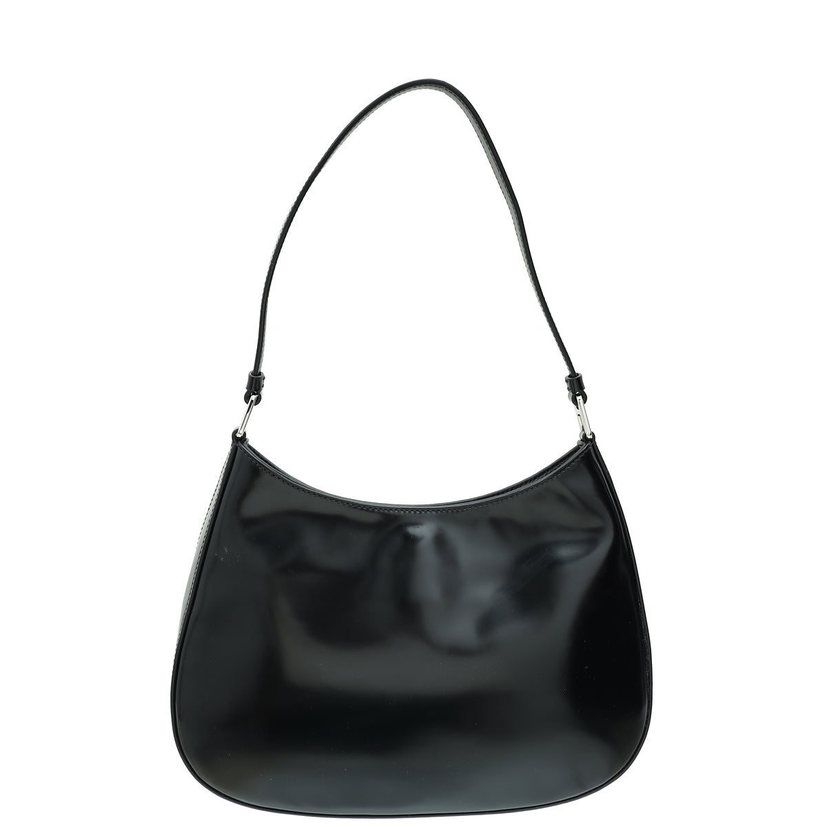 Prada Black Cleo Brushed Shoulder Bag-Prada-THE CLOSET