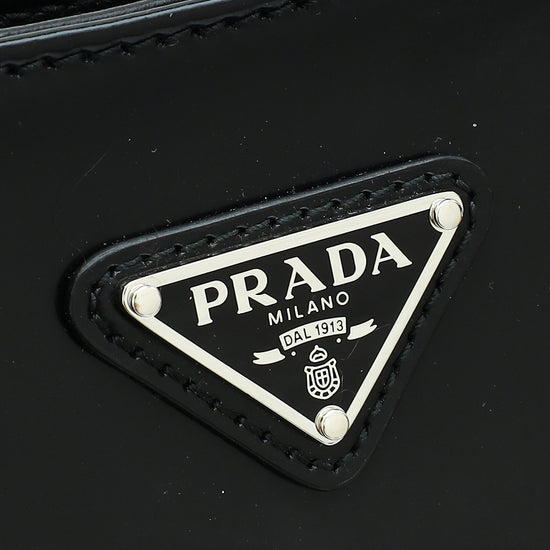 Load image into Gallery viewer, Prada Black Cleo Brushed Shoulder Bag
