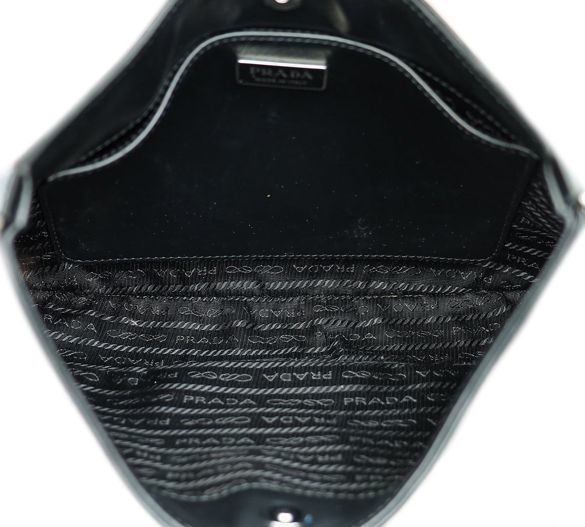 Prada Black Cleo Brushed Shoulder Bag