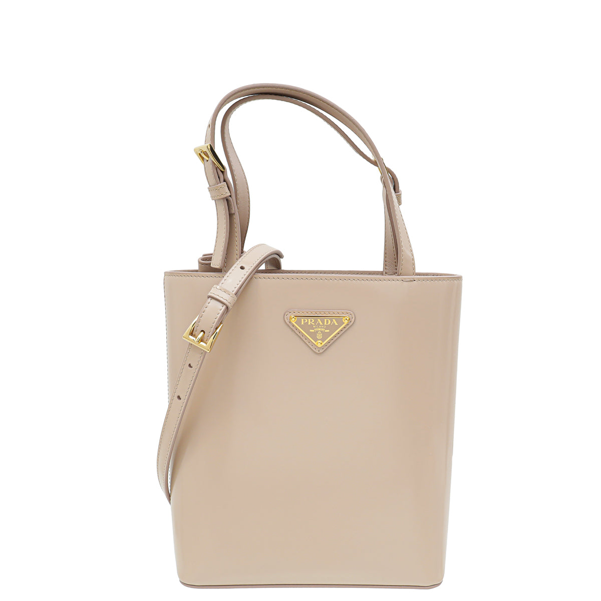 Prada Pinkish Beige Spazzolato Double Handle Tote Bag-Prada-THE CLOSET