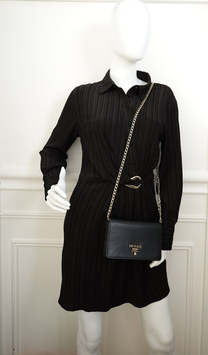 Prada Black Mini Chain Crossbody Bag