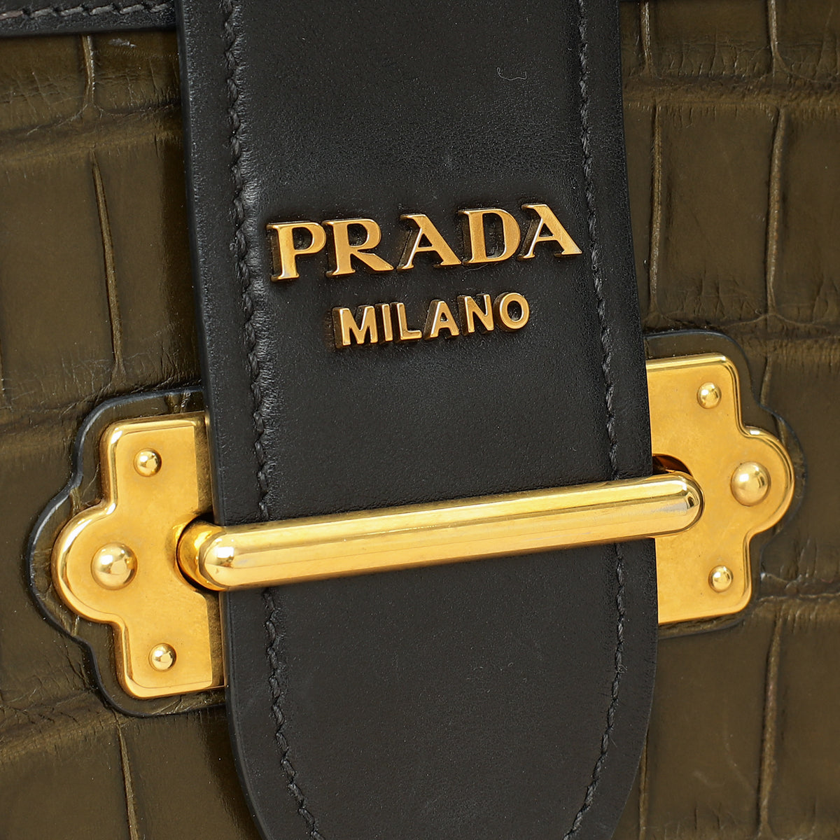 Prada Bicolor Cahier Matte Crocodile Bag-Prada-THE CLOSET