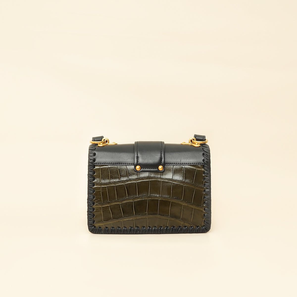 Prada Bicolor Cahier Matte Crocodile Bag-Prada-THE CLOSET