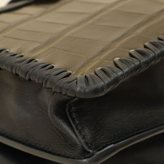 Prada Bicolor Cahier Matte Crocodile Bag-Prada-THE CLOSET