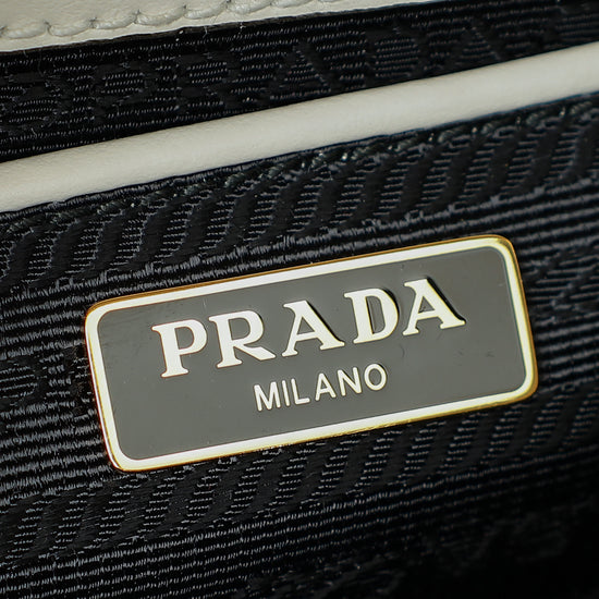 Prada White Flap Chain Crossbody Bag-Prada-THE CLOSET