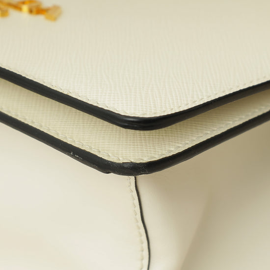 Prada White Flap Chain Crossbody Bag-Prada-THE CLOSET