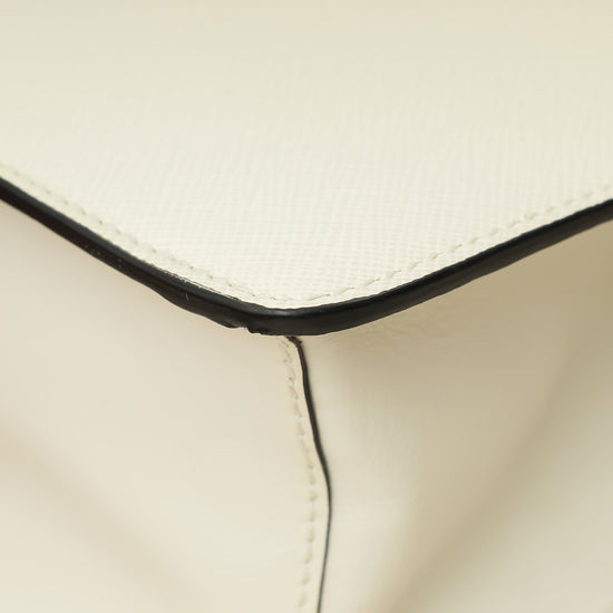 Prada White Flap Chain Crossbody Bag-Prada-THE CLOSET