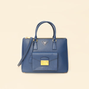 Prada Bluette Lux Galleria Front Pocket Bag