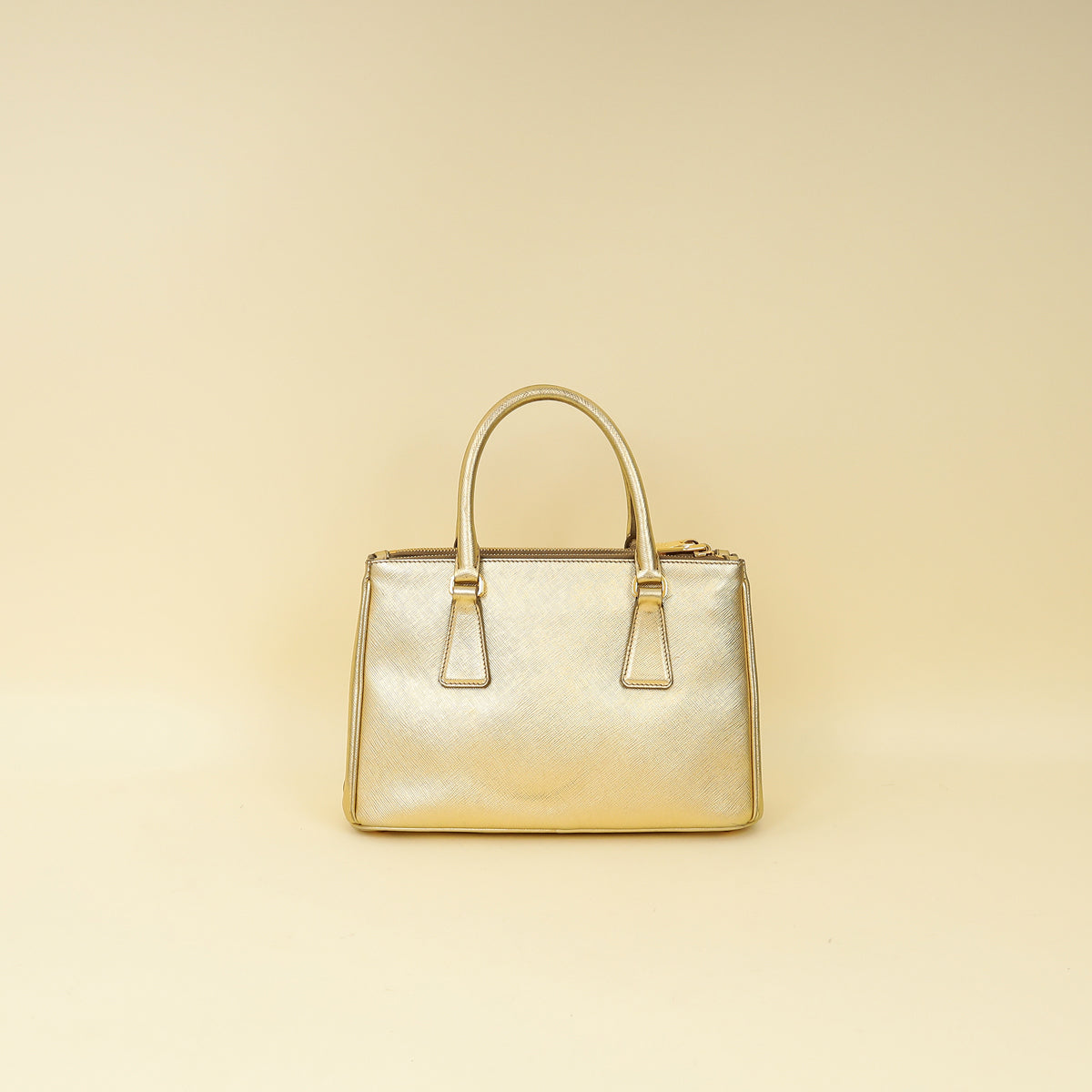 Prada Metallic Gold Lux Galleria Tote Small Bag-Prada-THE CLOSET