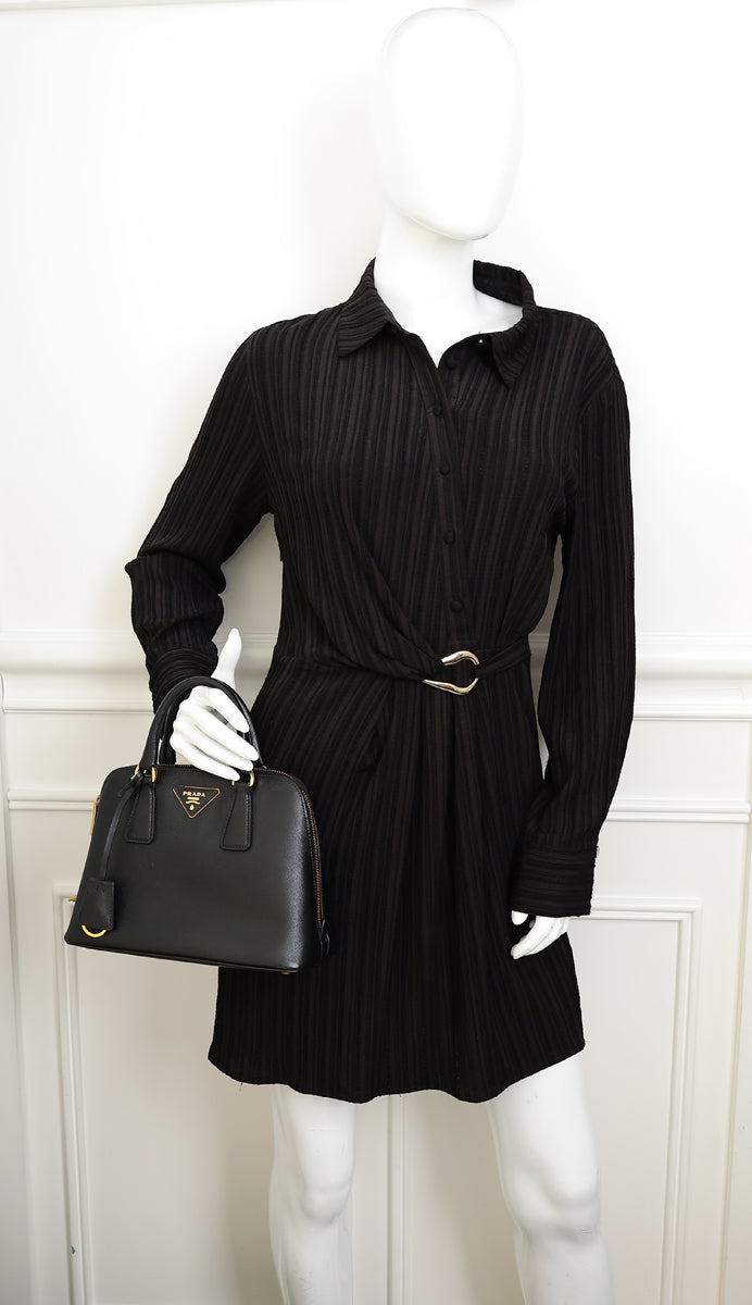 Prada Black Lux Promenade Small Bag-Prada-THE CLOSET