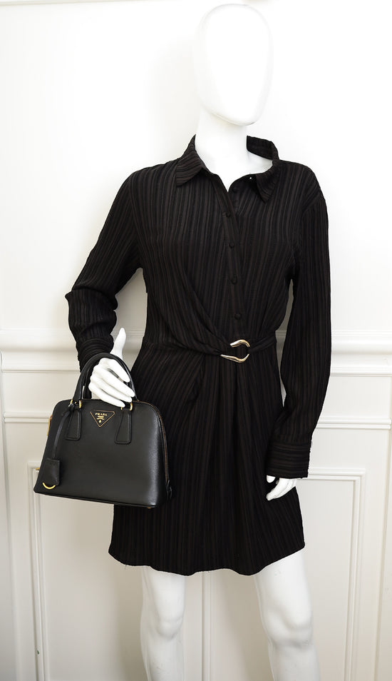 Prada Black Lux Promenade Small Bag-Prada-THE CLOSET