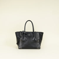 Prada Black Vitello Crystal Double Bag
